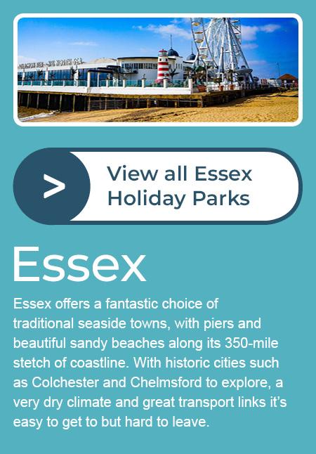 Image of a Essex Pier & Coastline and some text about the County