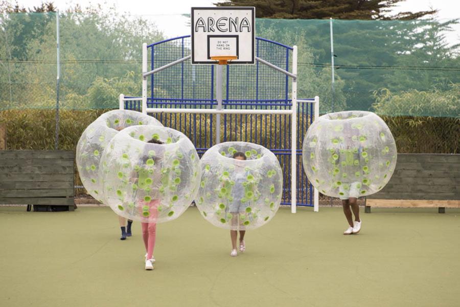 bumper zorbs at Sandford Holiday Park