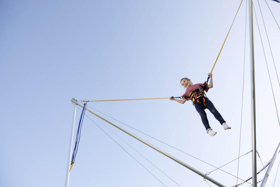 go bungee trampolining at Warmwell Holiday Park