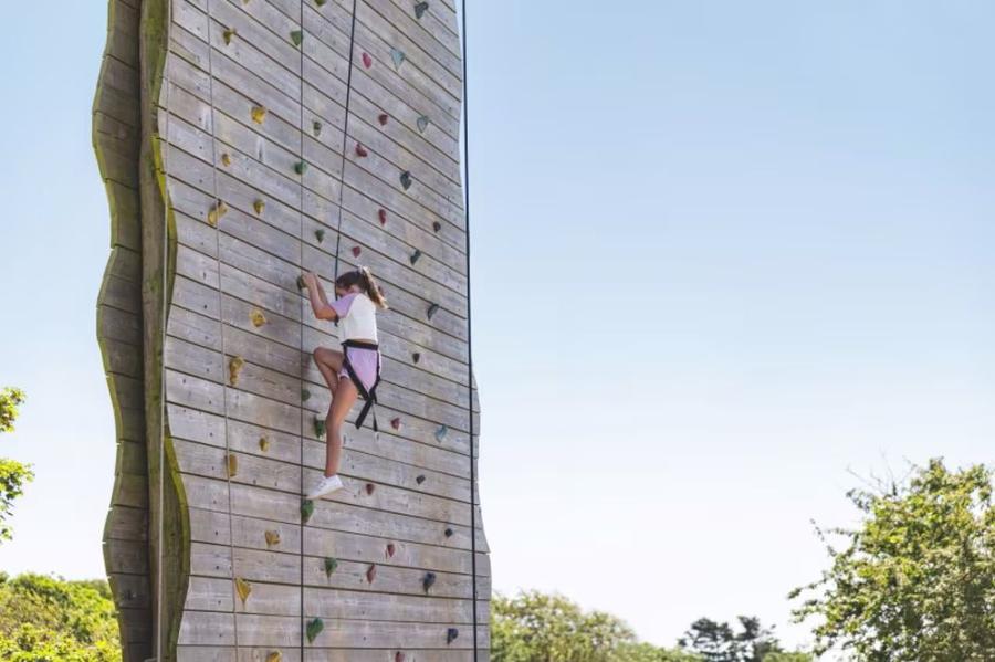 climbing wall activities at Devon Cliffs Holiday Park