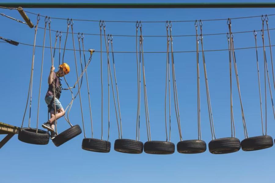 Devon Cliffs Holiday Park high ropes course