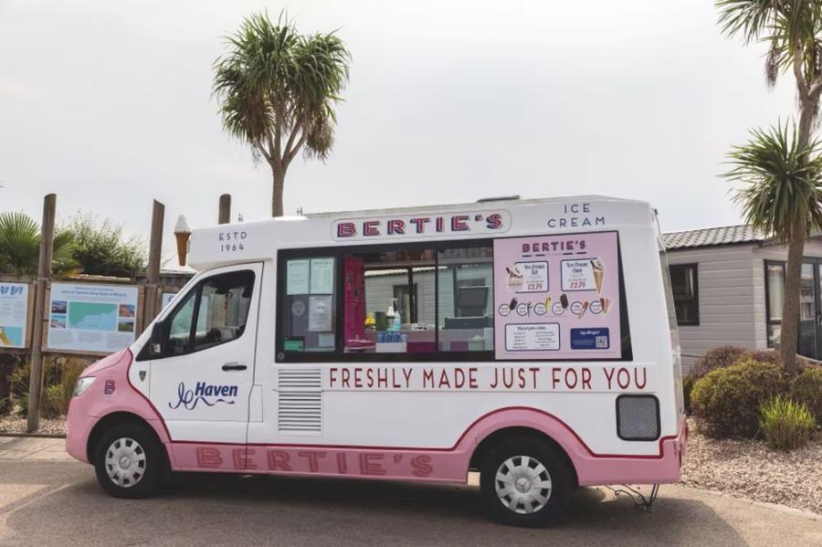 ice cream van at Devon Cliffs Holiday Park