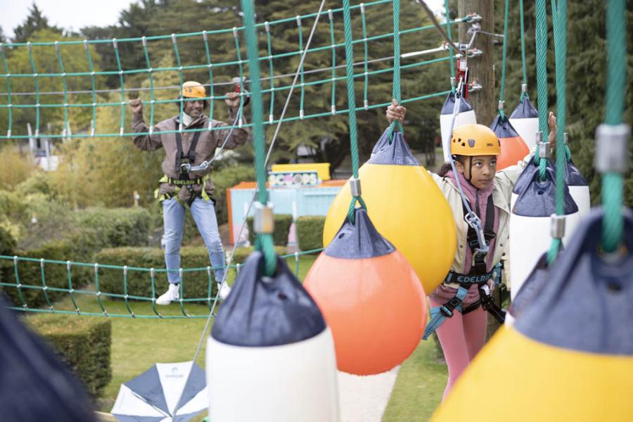 high ropes course at Sandford Holiday Park