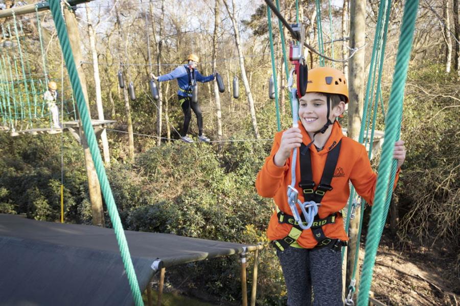 high rope course at Warmwell Holiday Park