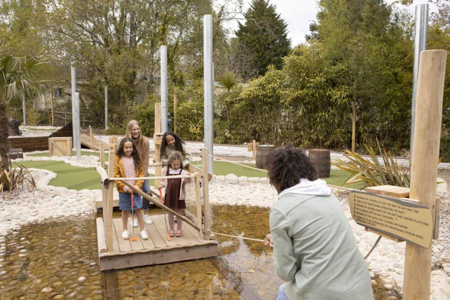 jurassic mini golf course at Sandford Holiday Park