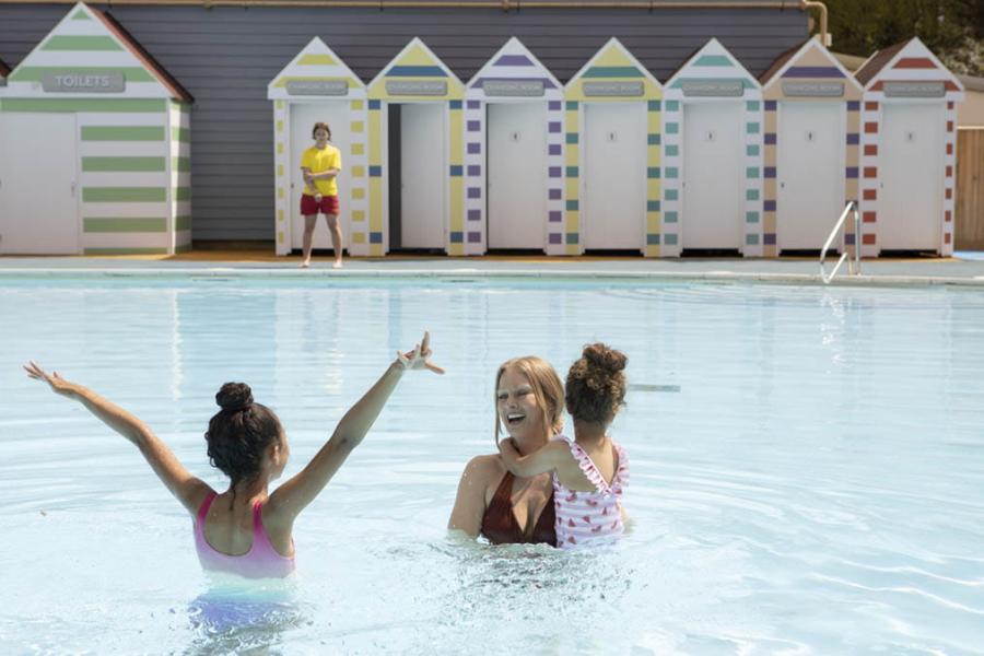 outdoor swimming pool at Sandford Holiday Park