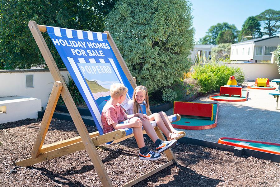 the big deck chair at Polperro Holiday Park