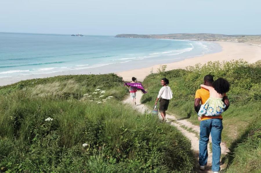 walking the footpath along Cornwall