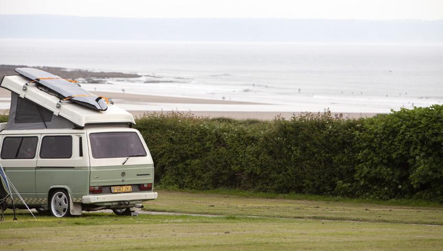 camping pitches and touring pitches in Devon at Ruda Holiday Park