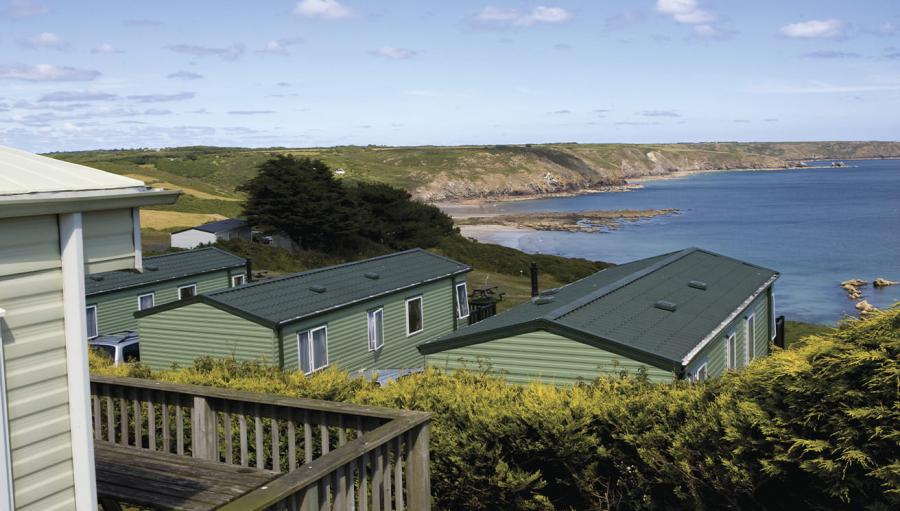 Lizard holiday park overlooking the sea