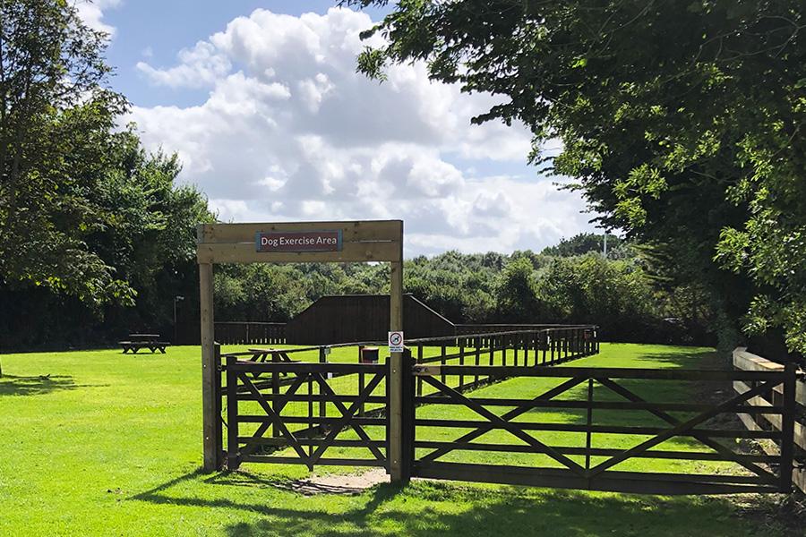 dog walking area at Tarka Holiday Park