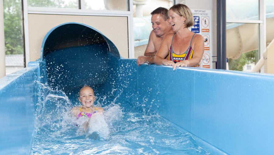 Torquay Holiday Park pool with flume