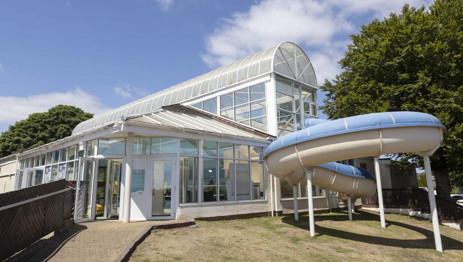 outside the indoor pool at Torquay Holiday Park