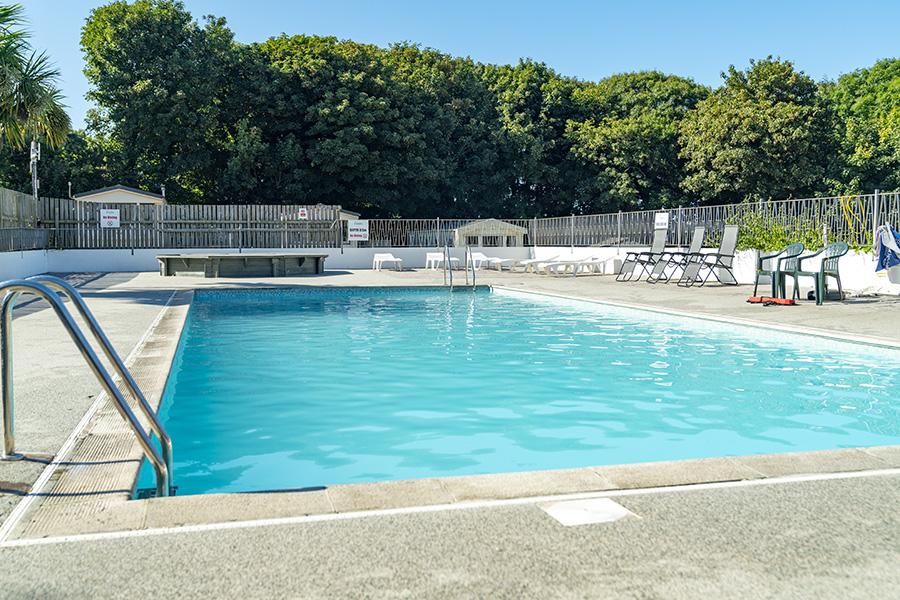 outdoor swimming pool at Trevella Holiday Park