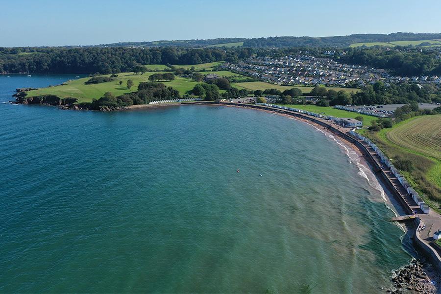 view of the park and the beach at in Paignton