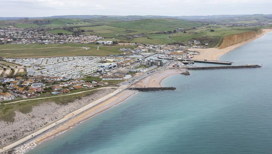 aerial view of West Bay Holiday Park