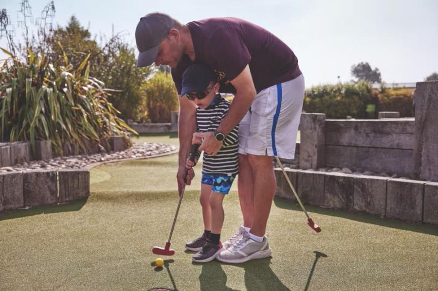 crazy golf course at Weymouth Bay Holiday Park