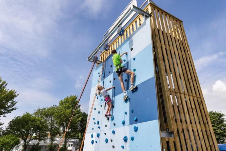 climbing wall at Weymouth Bay Holiday Park