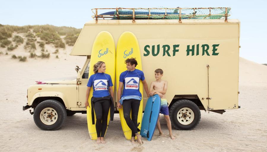 Surf hire at Holywell Bay Holiday Park