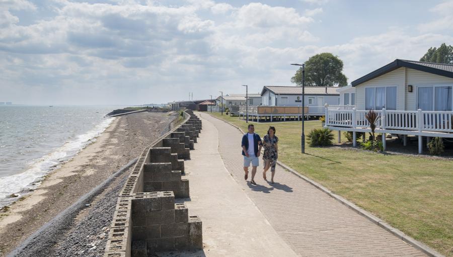 walking along the promenade at Coopers Beach Holiday Park