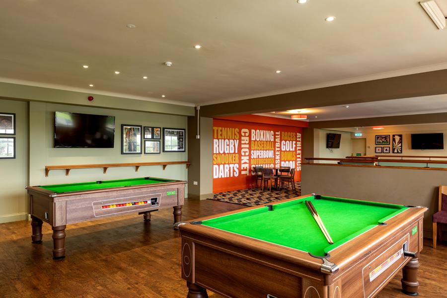 pool room and tables at Dovercourt Holiday Park