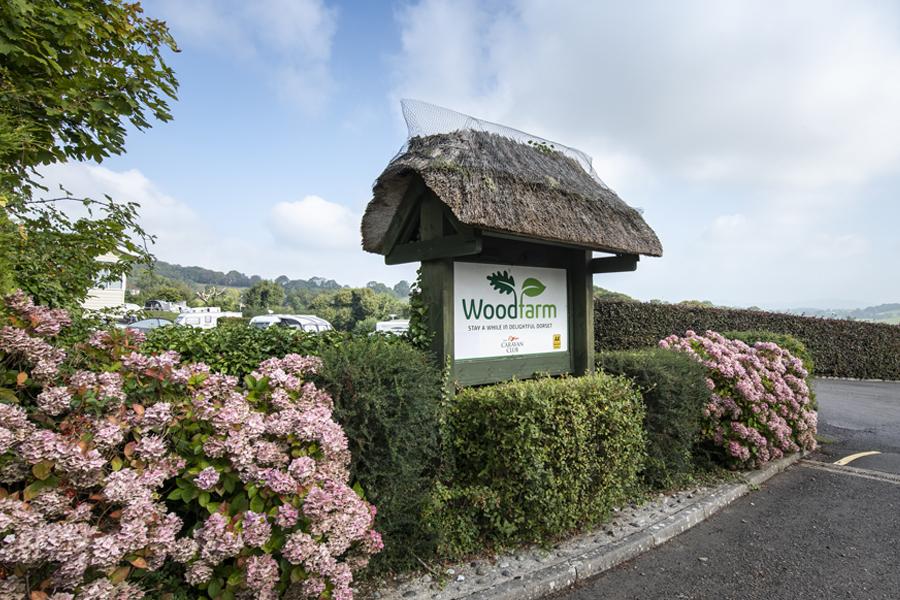 enterance to Wood Farm Holiday Park in Dorset