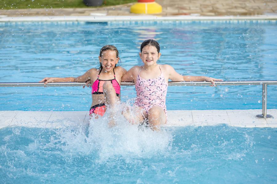 having a splash on holiday in Kent