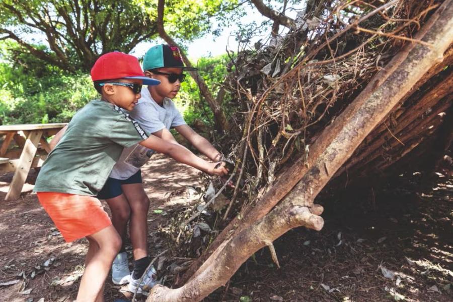 outdoor den making at Berwick Holiday Park