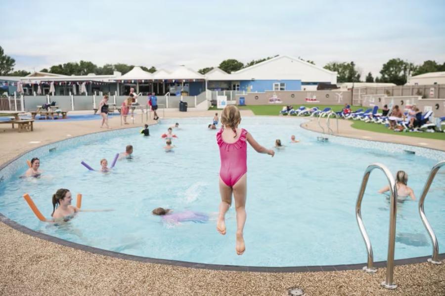 outdoor swimming pool at Berwick Holiday Park