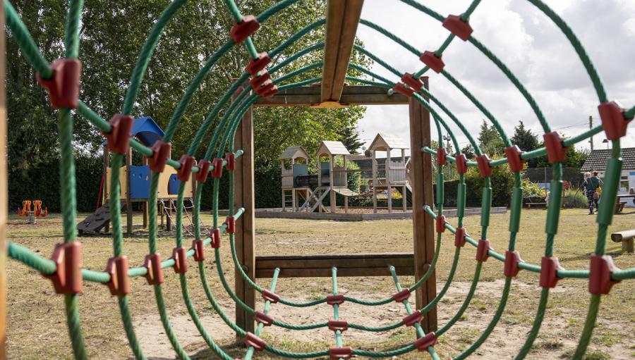 kids climbing frame on the park