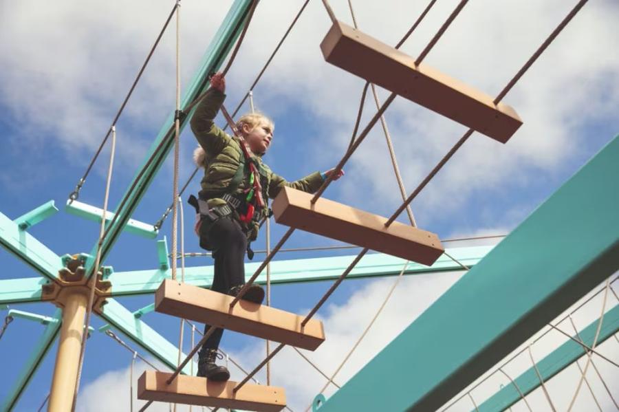 the high rope course at Caister-on-Sea Holiday Park