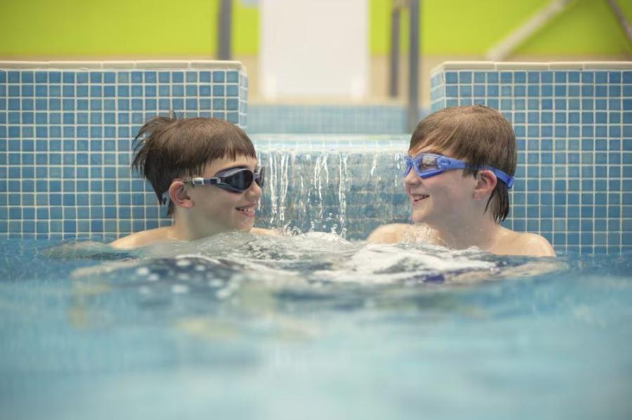 in the swimming pool at Caister-on-Sea Holiday Park