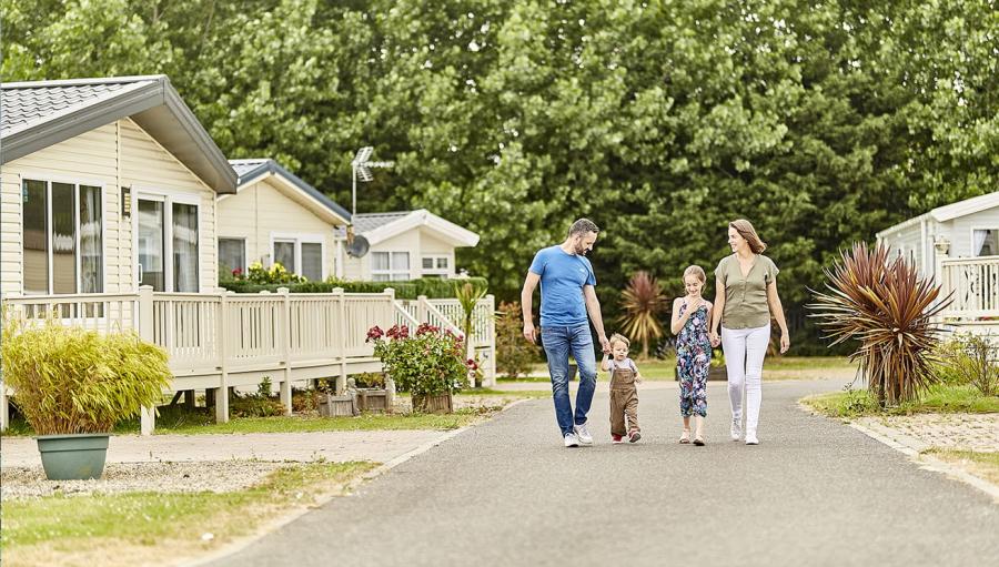 walking around the parkat Highfield Grange Holiday Park