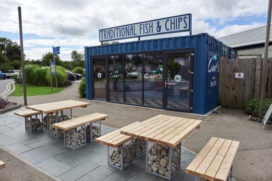 fish and chips at Lakeland Holiday Park