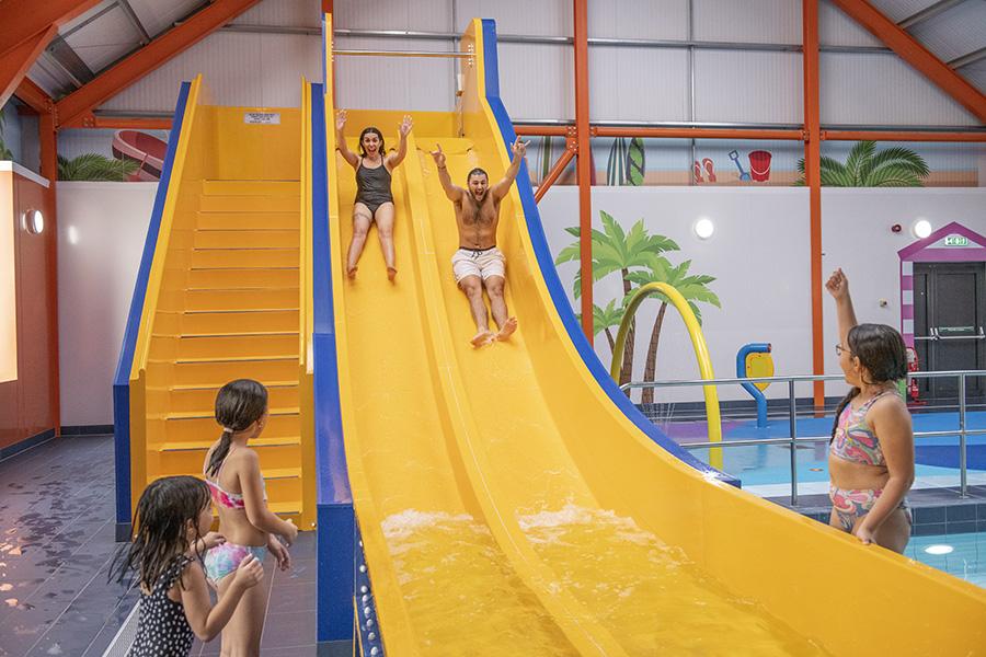 Martello Beach Holiday Park waterslide in the indoor pool