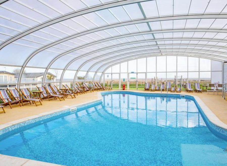 indoor pool with canopy at Mersea Island Holiday Park