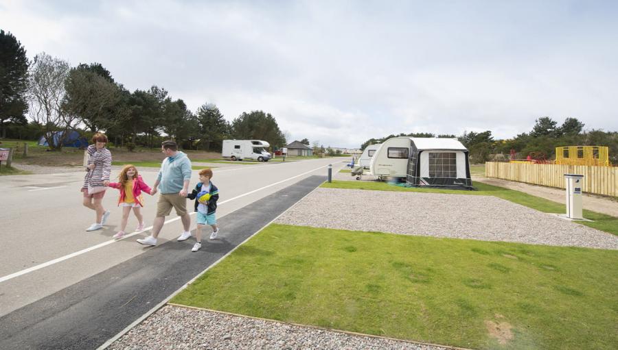 walking around the park at Nairn Lochloy Holiday Park