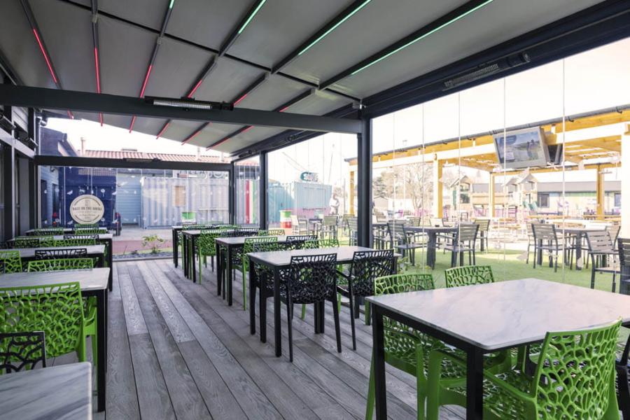 outdoor canopy at Naze Marine Holiday Park