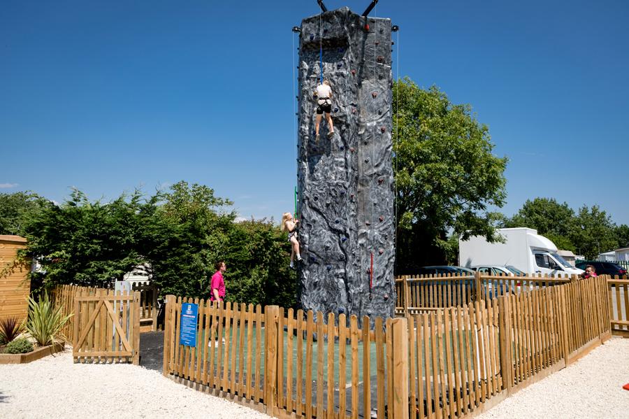 climbing wall at Seawick Holiday Park