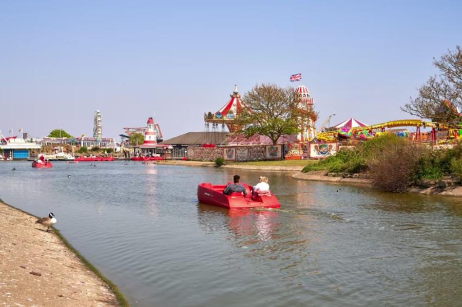 pedalo on the lake at Skegness Holiday Park