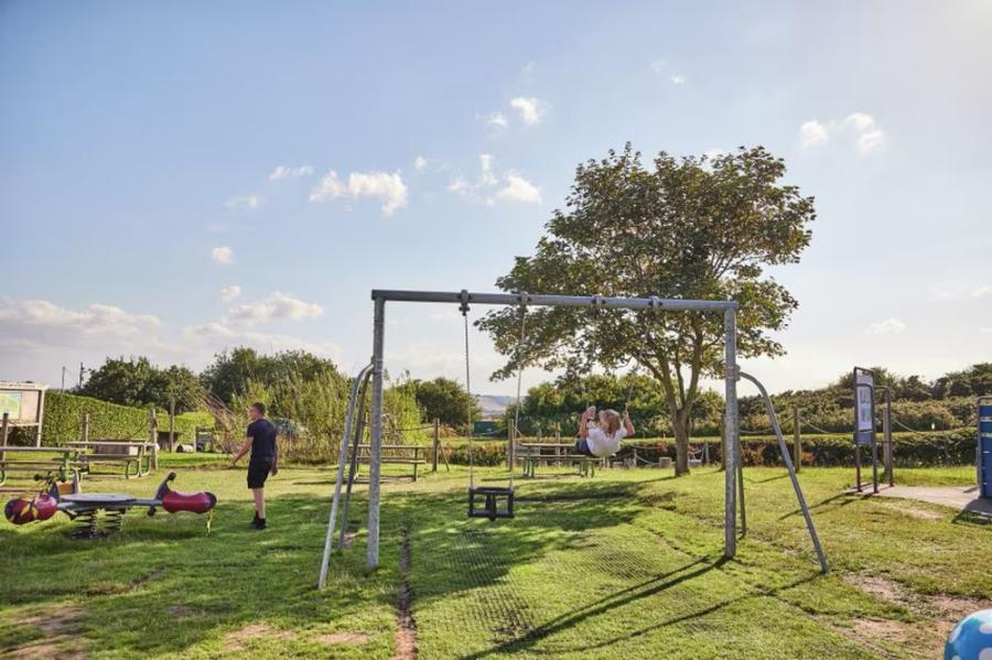 outdoor kids playground at Blue Dolphin Caravan Park