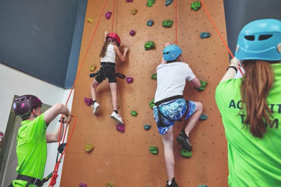 climbing wall at Blue Dolphin Caravan Park