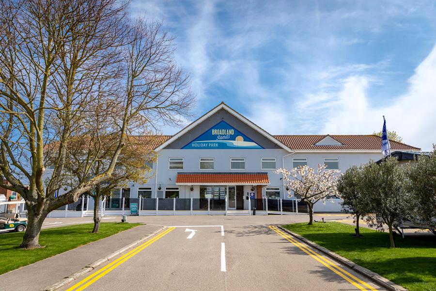 enterance to Broadland Sands Holiday Park in suffolk