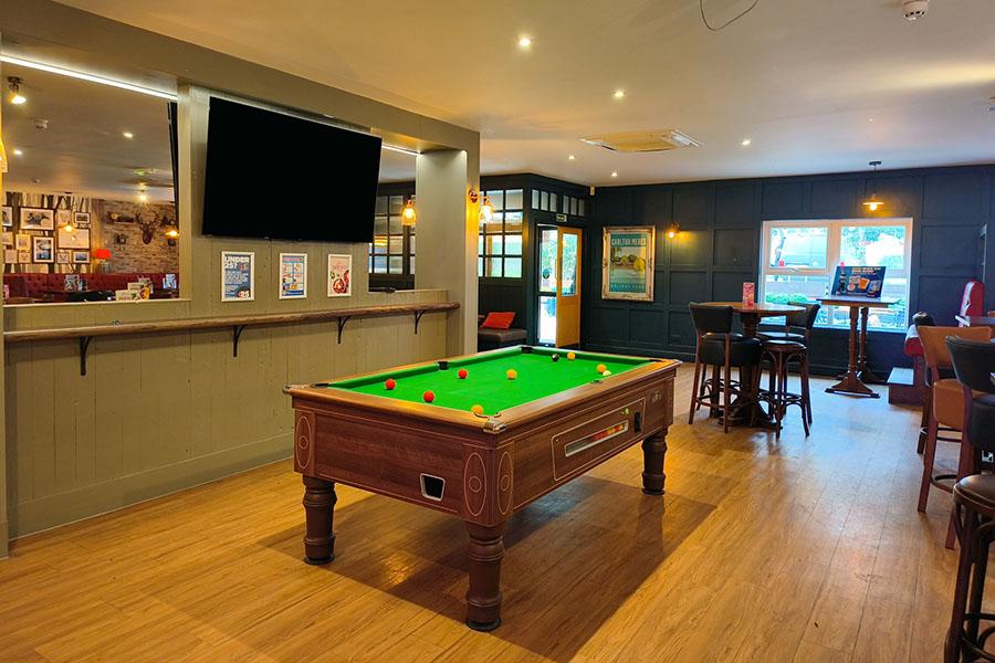 pool table at Carlton Meres Holiday Park