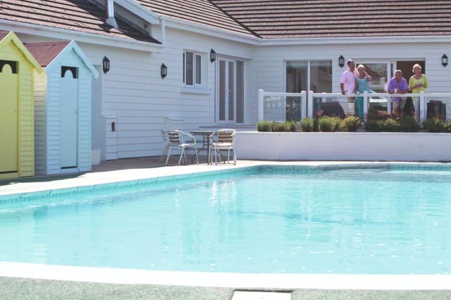 the outdoor swimming pool at Penally Court Holiday Park