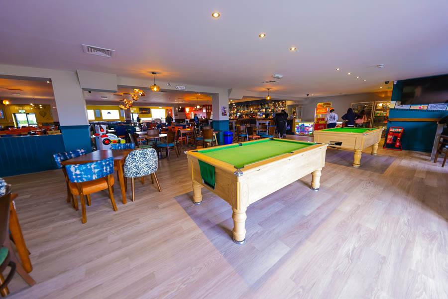 pool tables in the club house at Harts Holiday Park