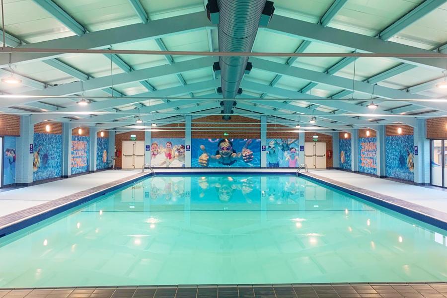 large indoor heated pool at New Beach Holiday Park