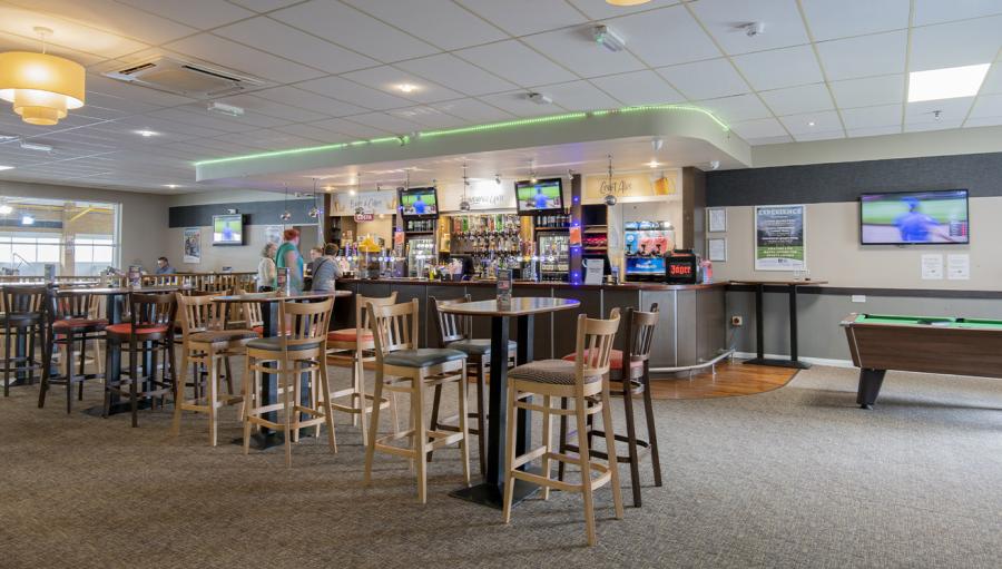 club bar with pool tables at Romney Sands Holiday Park