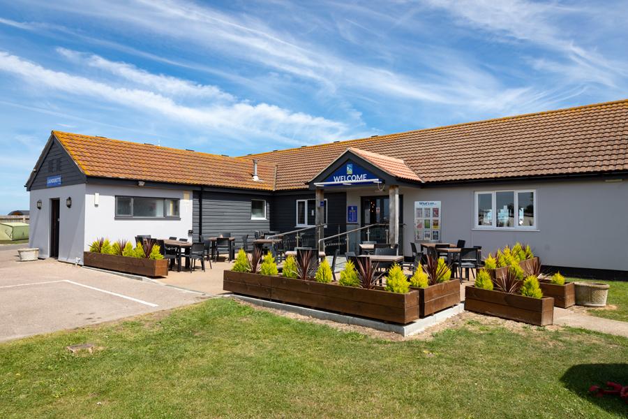 outside the reception area at Seaview Holiday Park