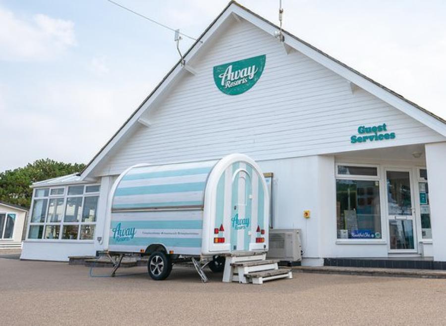 the reception and coffee van at Barmouth Bay Holiday Park